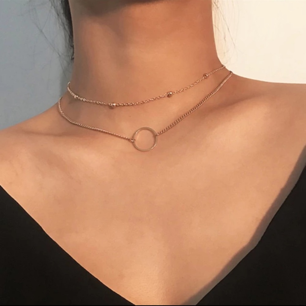 NWT 18K GOLD PLATED TWO LAYERS NECKLACE